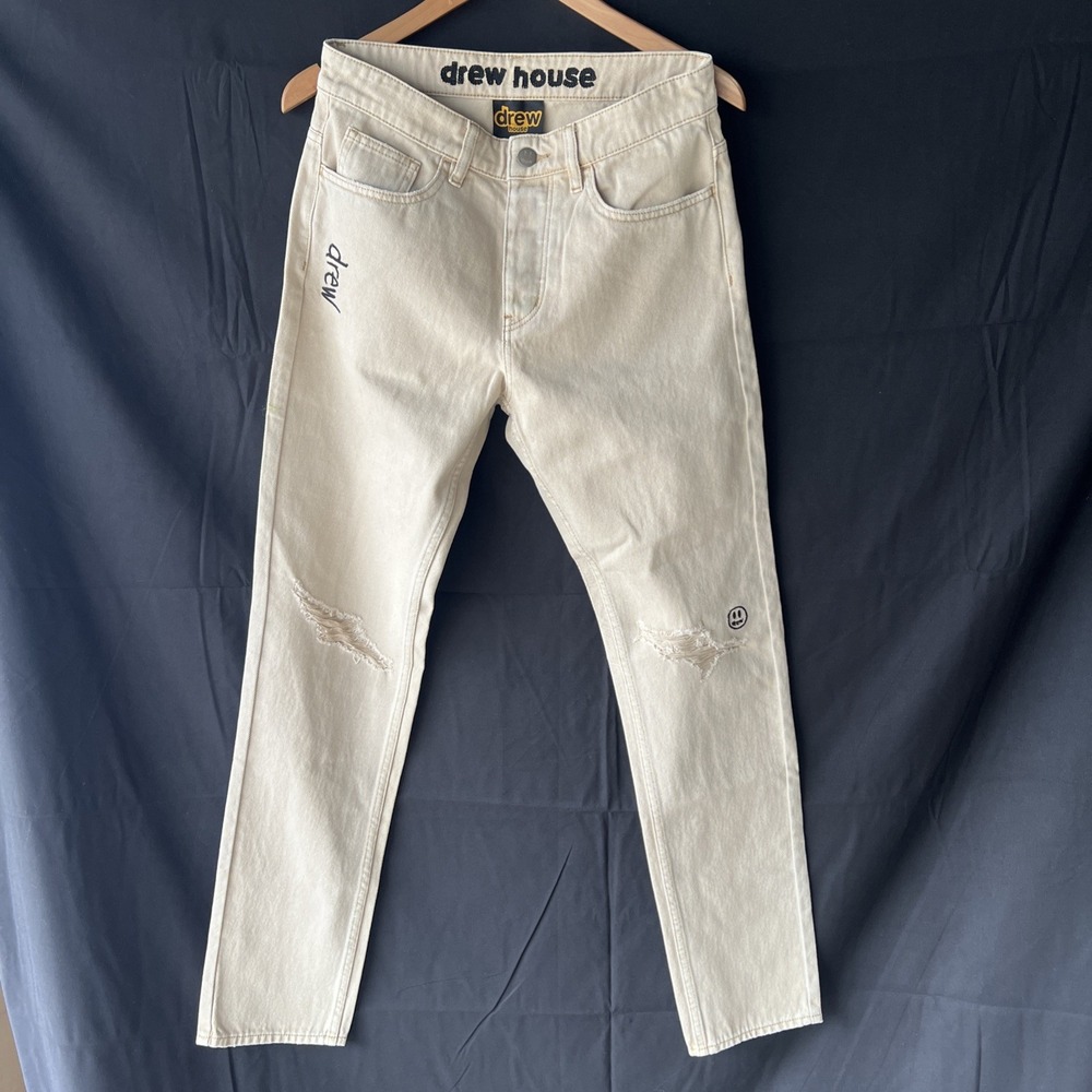Drew House DISTRESSED TAPERED JEAN Color Natural Size 28 ….b40